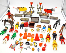 Vintage 1974 Playmobil Lot Over 100 Pieces Knights Pirates Weapons Accessories
