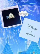Disney Parks 2025 Gold Plated Cinderella Carriage Pandora Charm New 