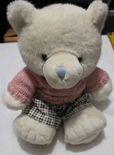 1997 Vtg Build A Bear Workshop White Bear Blue Nose Stuffed Plush Teddy W/tags