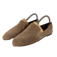 Suede Lucky Brand Carthy Loafer Flats 8 Perforated Preppy Business Academia
