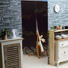 Leowefowa Traditional Japanese Noren 33.5"W x 59.1"L Pack of 1 , Black