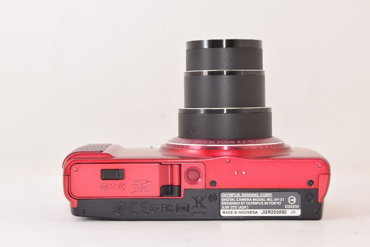 OLYMPUS SH-21 RED COMPACT DIGITAL CAMERA OPTICAL 12.5X ZOOM