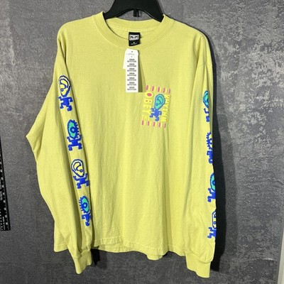 Obey The Rhythm Mens M Long Sleeve T-Shirt Lime Green Urban Outfitters NWT