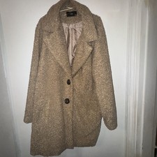 Tesco F&F Cream Double Breasted Teddy Bear Coat