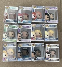 Funko Bitty Pop Disney Princess Set Of 12 Lot Belle Ariel Mulan Tiana Jasmine