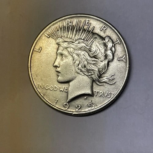 1925 P AMERICAN PEACE SILVER DOLLAR AU