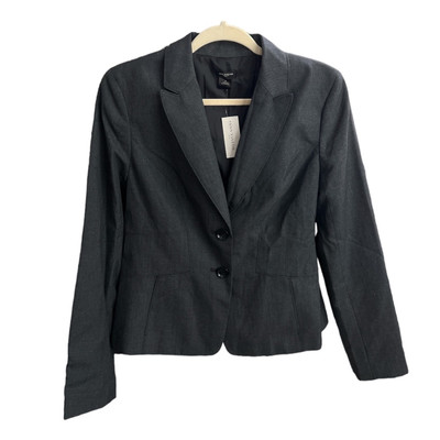 NWT Ann Taylor Wool Blend Blazer Jacket Grey