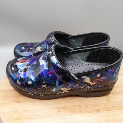 Dansko Shoes Womens 38 Patent Leather Clogs Nursing Work Comfort Orthopedic Flaw