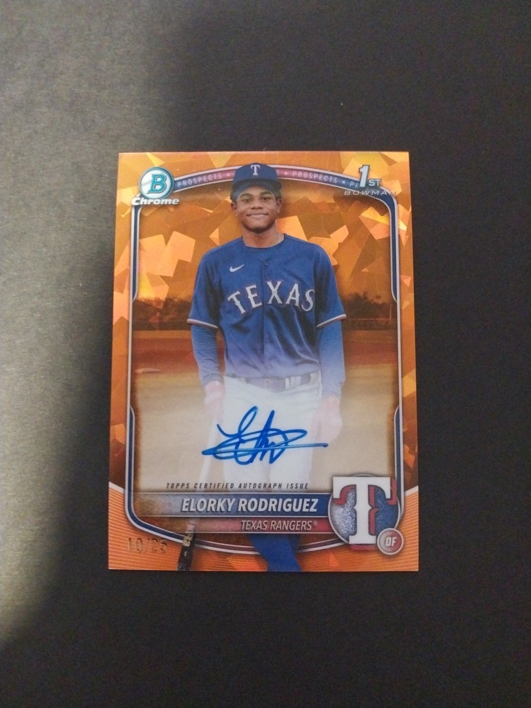 2025 Bowman Chrome Sapphire Elorky Rodriguez Orange Auto/25