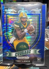 2021 Panini Prizm Draft Picks Crusade Trey Lance #164 Blue Pulsar Prizm (RC)