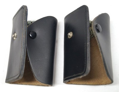 LOT (2) Key Guard Wallets VTG Heavy Genuine Leather Black Never Used NEW F123