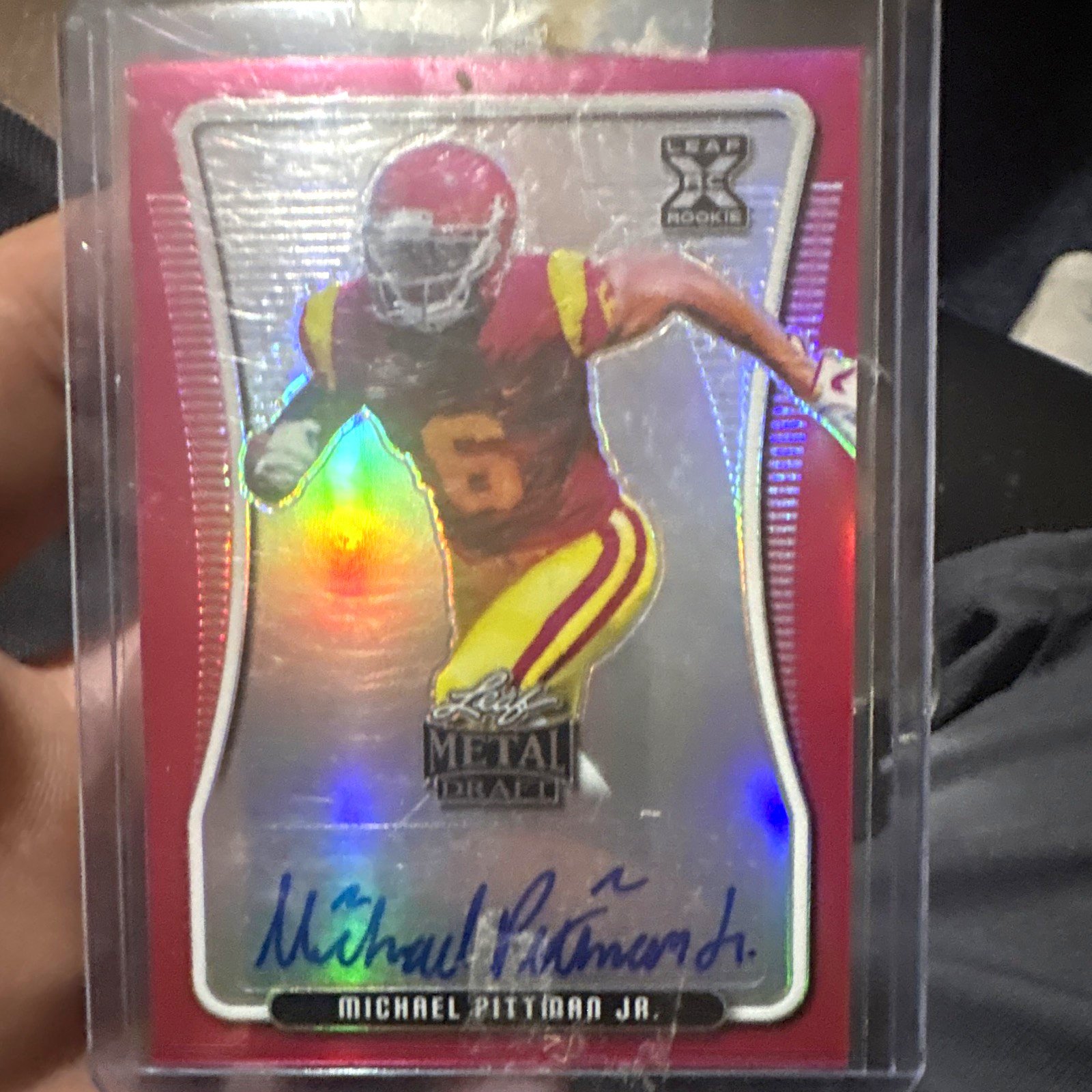 Leaf 2020 Metal Draft Michael Pittman Jr. BA-MPJ Rookie Auto USC Red 18/20🔥