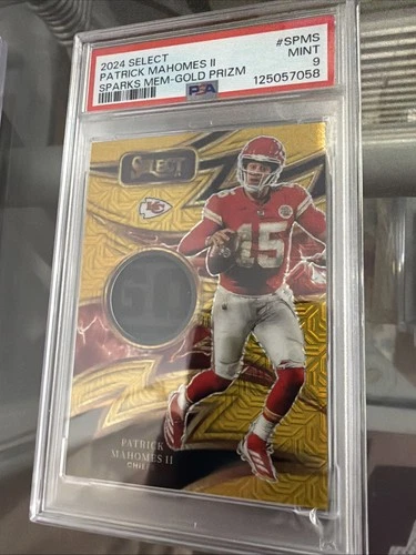 2024 Select - PATRICK MAHOMES - Sparks Gold Prizm /10 - PSA 9-RARE