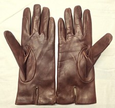 Vtg Genuine Brown Soft Leather Winter Gloves Cashmere Lined WO's Size 7 Italy