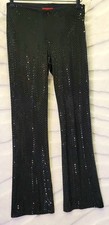 Xxi Vintage 90s Black Glitter Sequins Rave Club Cyber Pants Women Small USA Made