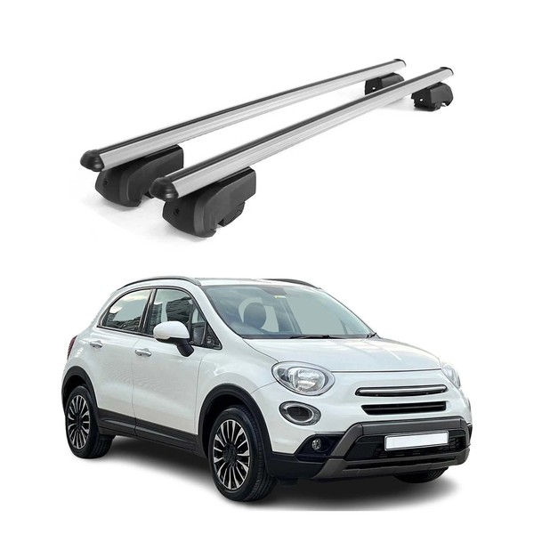 DachträGer GepäCkträGer FüR Fiat 500X 2015-2026 QuerträGer ABE Alu Grau 2X-image