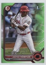 2022 Bowman Prospects Neon Green Border 361/399 Justice Thompson #BP-59 07cr