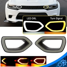 Switchback LED DRL Grill Light Set For Dodge Charger SRT R/T Scat Pack 2015-2019