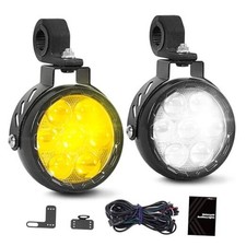 Motorcycle Auxiliary Lights, LED Motorcycle Fog Lights Amber/White High 4.5in