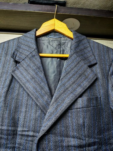 1970s vintage handtailored bespoke all worsted rockabilly disco gray blazer 40S - Picture 3 of 9