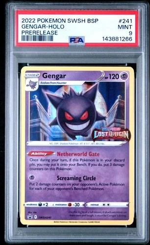 Gengar Holo 241 Prerelease Swsh Black Star Promo Pokemon PSA 9