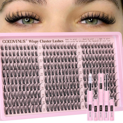 Goddvenus Lash Clusters Kit Wispy Eyelash Clusters Lashes Natural DIY Lash Exten