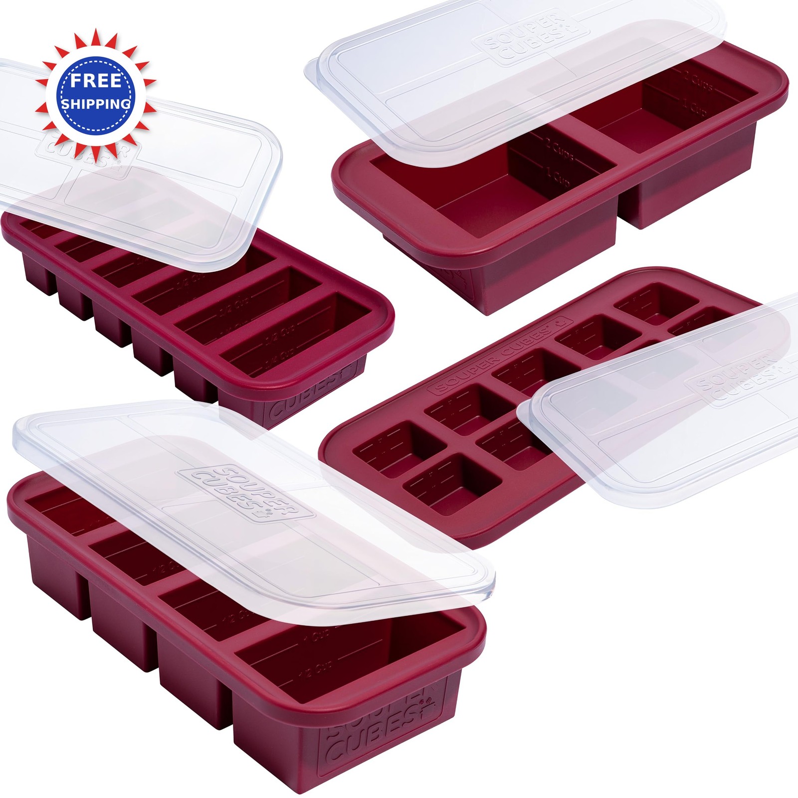 Souper Cubes Silicone Freezer Molds Gift Set Meal Prep Kitchen Essentials