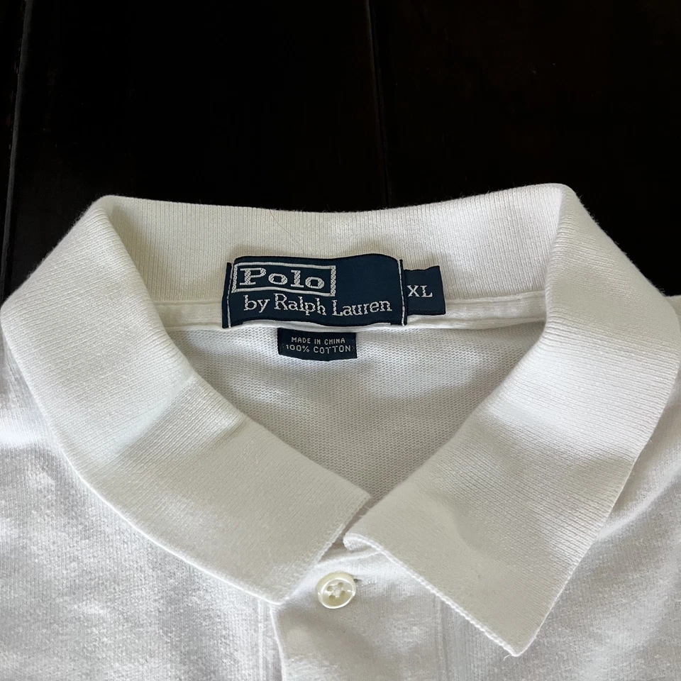 Polo Ralph Lauren Polo Para Hombres XL Alto Blanco Manga Larga Informal Golf Foto 4 de 4
