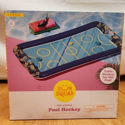 Sun Squad Inflatable Floating Pool Hockey Game Set Water Toy Ages 5+ Blue 