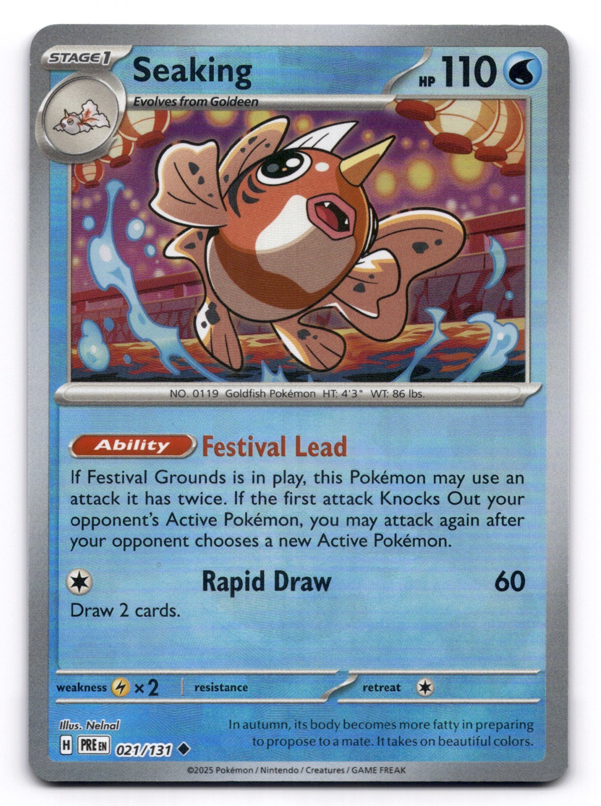 Seaking NM 021/131 Sv: Prismatic Evolutions Pokemon TCG Pokeball Holo