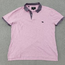 Rodd  Gunn Polo Mens Medium Pink Sports Fit Embroidery Shirt