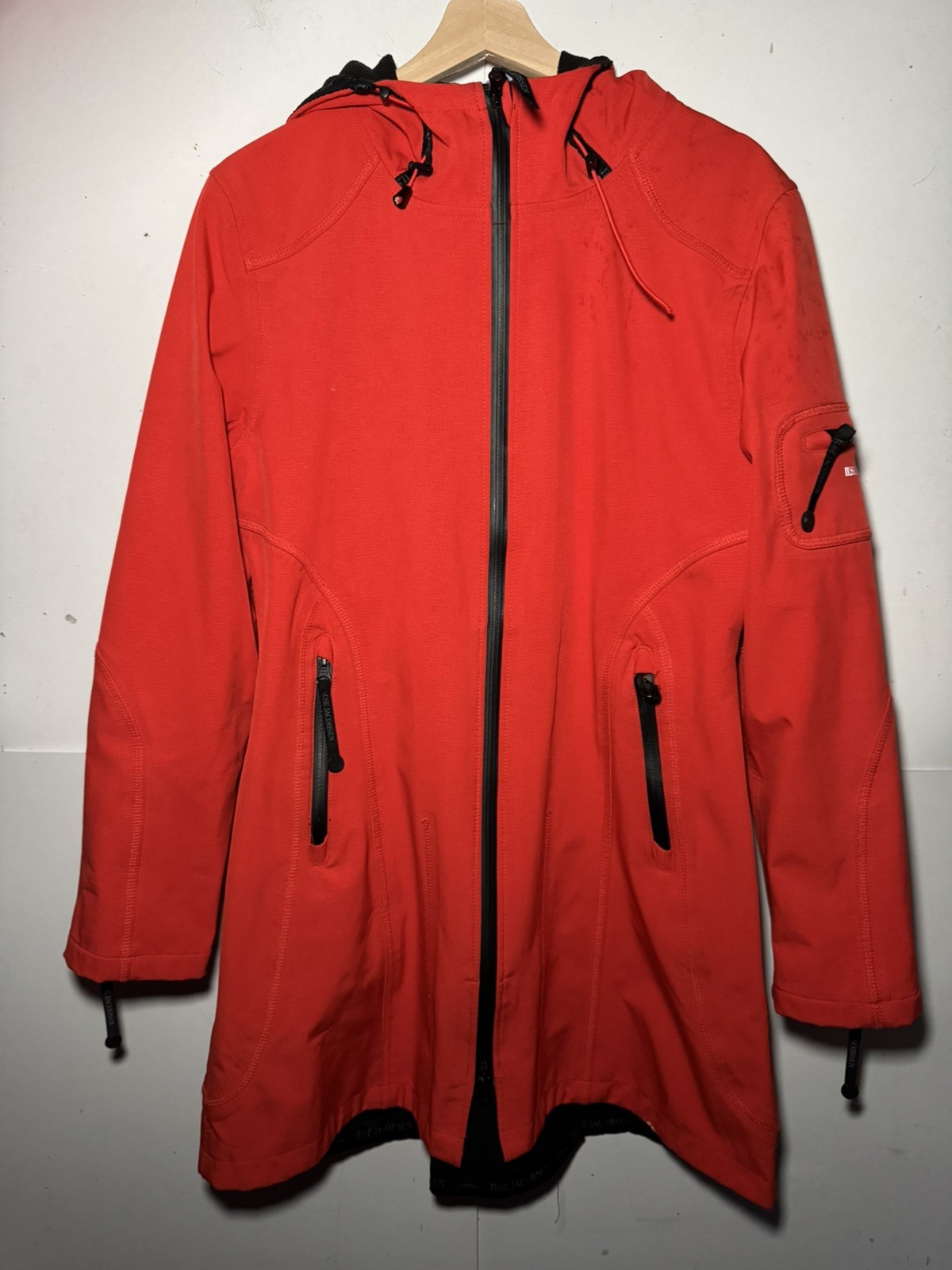 Ilse Jacobsen Hornbaek Women’s orange Soft Shell Raincoat EU40 Uk14 Rrp£265