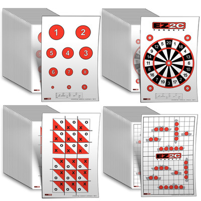 40 EZ2C Targets: Four Fun Game Styles Paper Targets Pack of 40 USA MADE 11''x17''