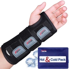 FEATOL Wrist Brace Carpal Tunnel, Night Support Brace with Wrist Splint, Adju...
