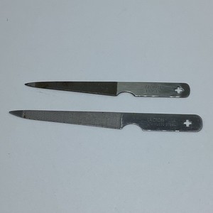 Vintage LaCross Metal Nail File Set of 2 USA Stainless Steel 132-15 Double Sided