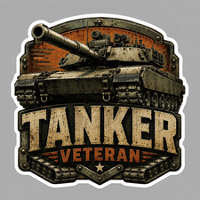Tanker Sticker Vinyl Decal Veteran Army Military Tank Armor Crewman Combat Badge