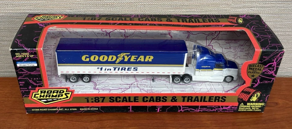 NEW 1996 Road Champs Goodyear 1:87 Scale Cabs & Trailers Die-cast Metal Plastic - Image 2 of 4