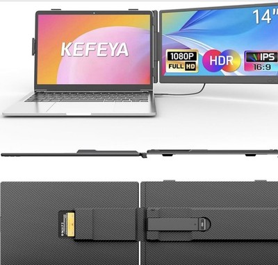 KEFEYA 14 Zoll IPS Monitor 1080p Full HD HDR 16:9 tragbar USB-C HDMI