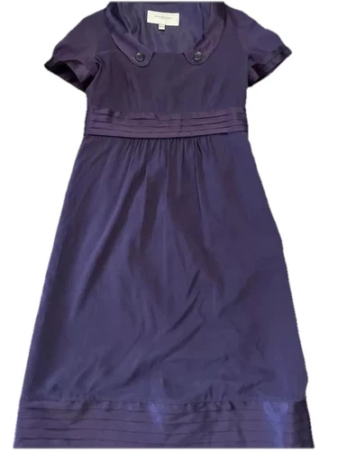 Abito donna Burberry seta viola taglia UK 4 US2 *