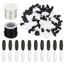 60 Set 24mm Breakaway Clasps with 20m Nylon Lanyard String Cords Black White 