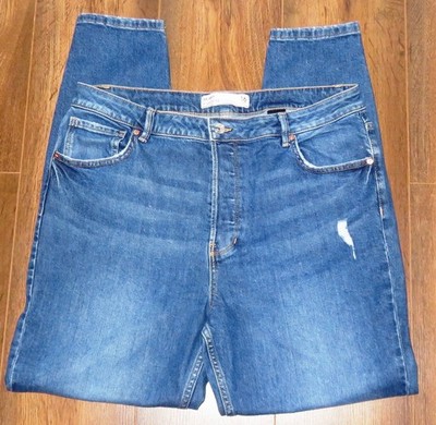 NEXT Damen blau Stretch Skinny High Rise Denim Jeans Größe UK 16 LANG