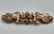 Antique Victorian Taille d'Épargne Gold Filled Bar Pin Brooch