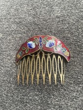 Hair Barrette Comb Enamel Cloisonne
