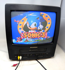 READ Sylvania TV 13" SRC2213B VCR COMBO Retro Gaming CRT TV Tested READ DESC
