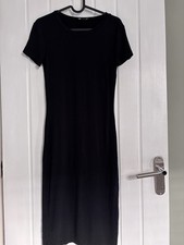 Forever 21 Women’s Ladies Black Short Sleeve Bodycon Midi Dress Stretch Small