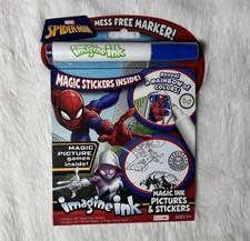 Imagine Ink Spider-Man 16 Page Activity Book New Mess Free Marker Game Book