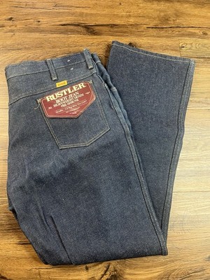 Vintage Rustler Wrangler Boot Cut Jean 38x30 Pre Shrunk Heavyweight  Denim NWT