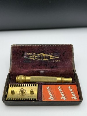 Vintage Gillette Safety Razor Original Components Complete with Box 1920s
