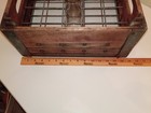 Vintage Antique Wooden Milk Bottle Crate with Metal Dividers & Corner Braces — photo 9