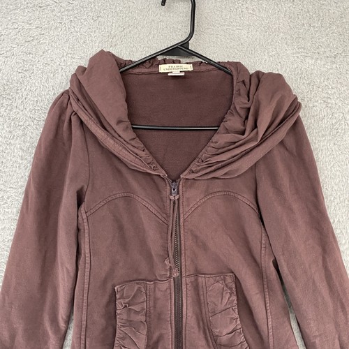Prairie Underground Long Cloak Hoodie Womens Medium Organic Cotton Chocolate - Picture 2 of 11